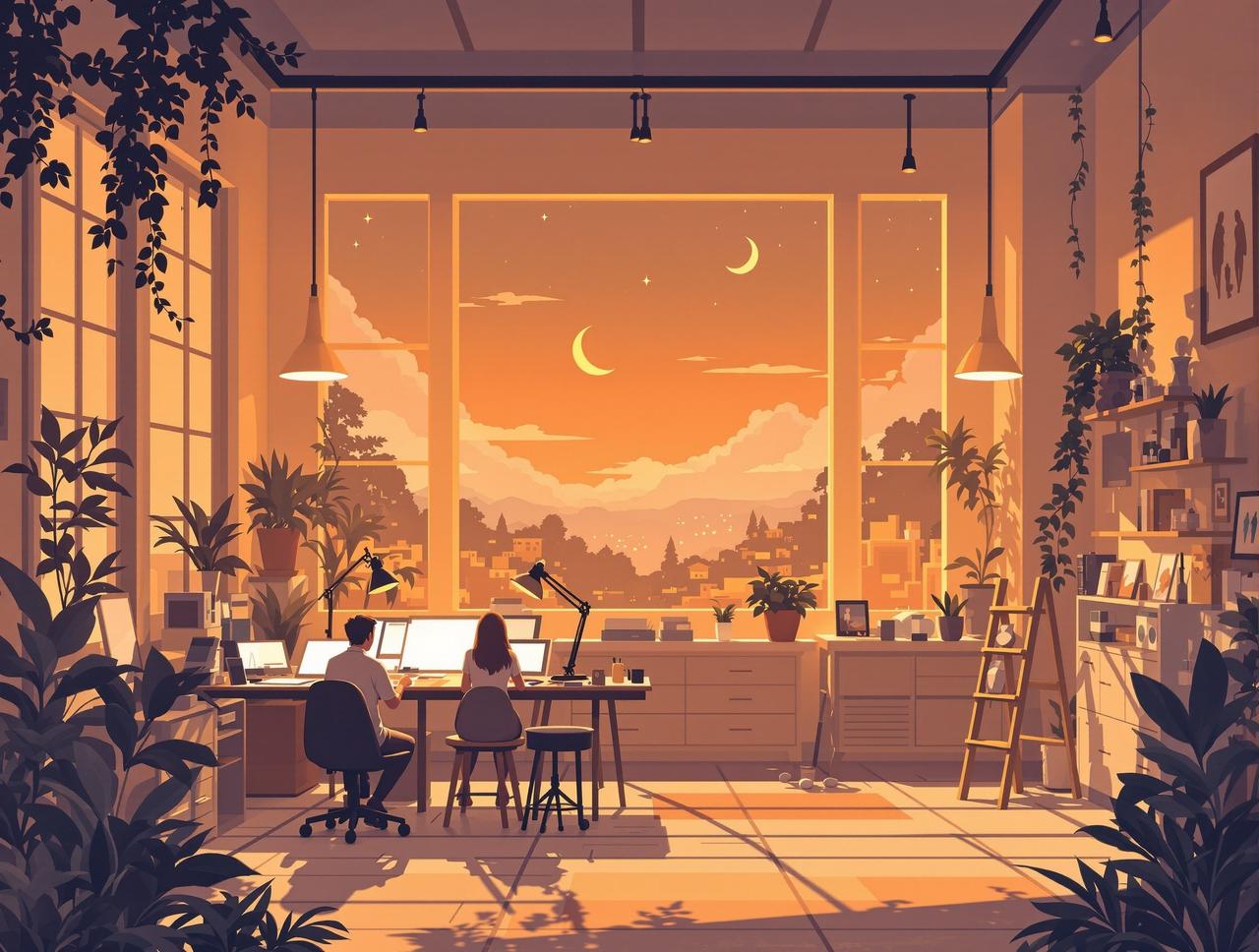 韩国网络短剧工作室 - 温馨的动画创作空间